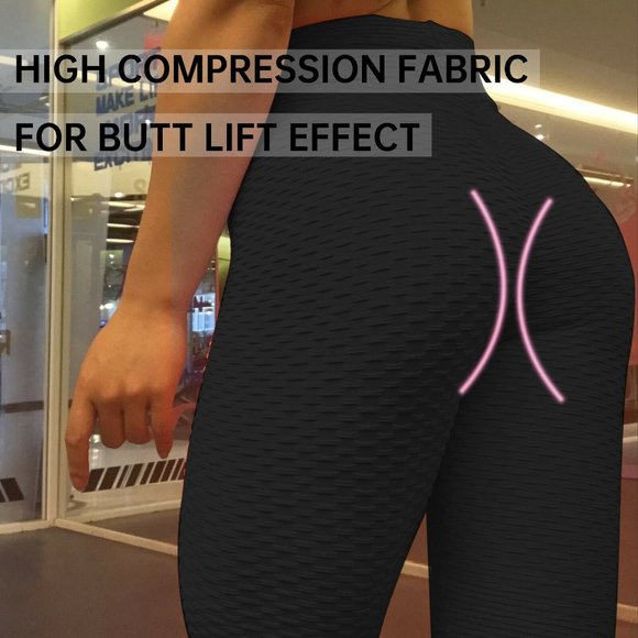 Womens Yoga Pants Anti-Cellulite Push Up Ruched High Waist Leggings Butt Lifting - Picture 14 of 16